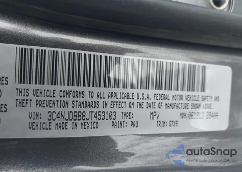 2018 Jeep Compass Altitude 4X4 from USA, damaged, VIN 3C4NJDBB8JT453103